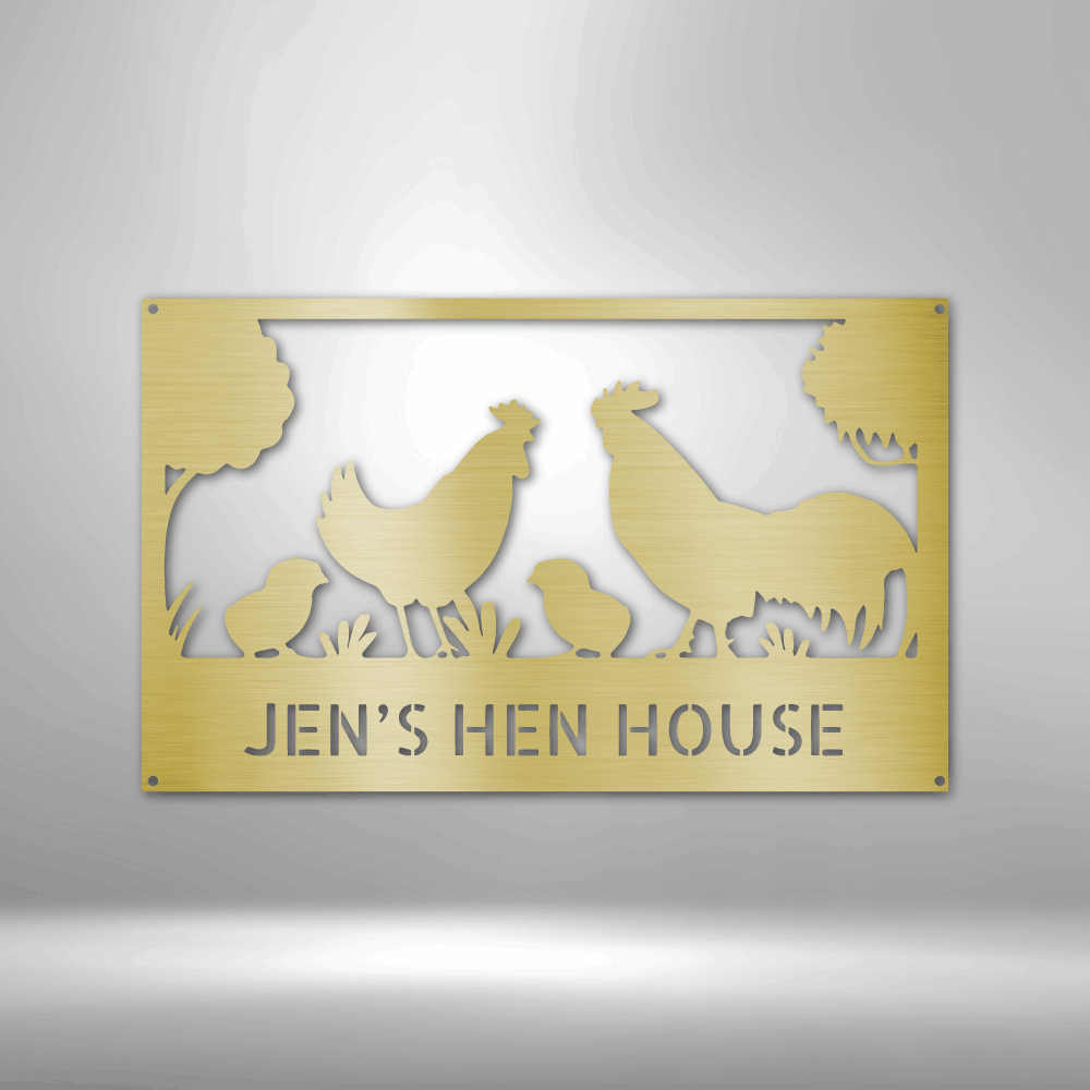 Personalized Chicken Coop Sign, Hen House Metal Sign, Custom Chicken Coop Metal Sign, Farmhouse Décor, Chicken Farm Sign, Family Name Metal Sign