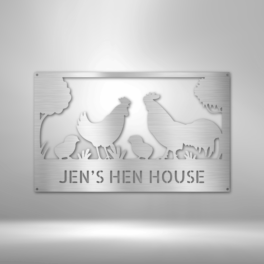Personalized Chicken Coop Sign, Hen House Metal Sign, Custom Chicken Coop Metal Sign, Farmhouse Décor, Chicken Farm Sign, Family Name Metal Sign