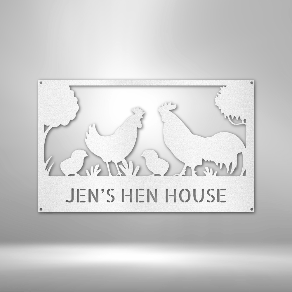 Personalized Chicken Coop Sign, Hen House Metal Sign, Custom Chicken Coop Metal Sign, Farmhouse Décor, Chicken Farm Sign, Family Name Metal Sign