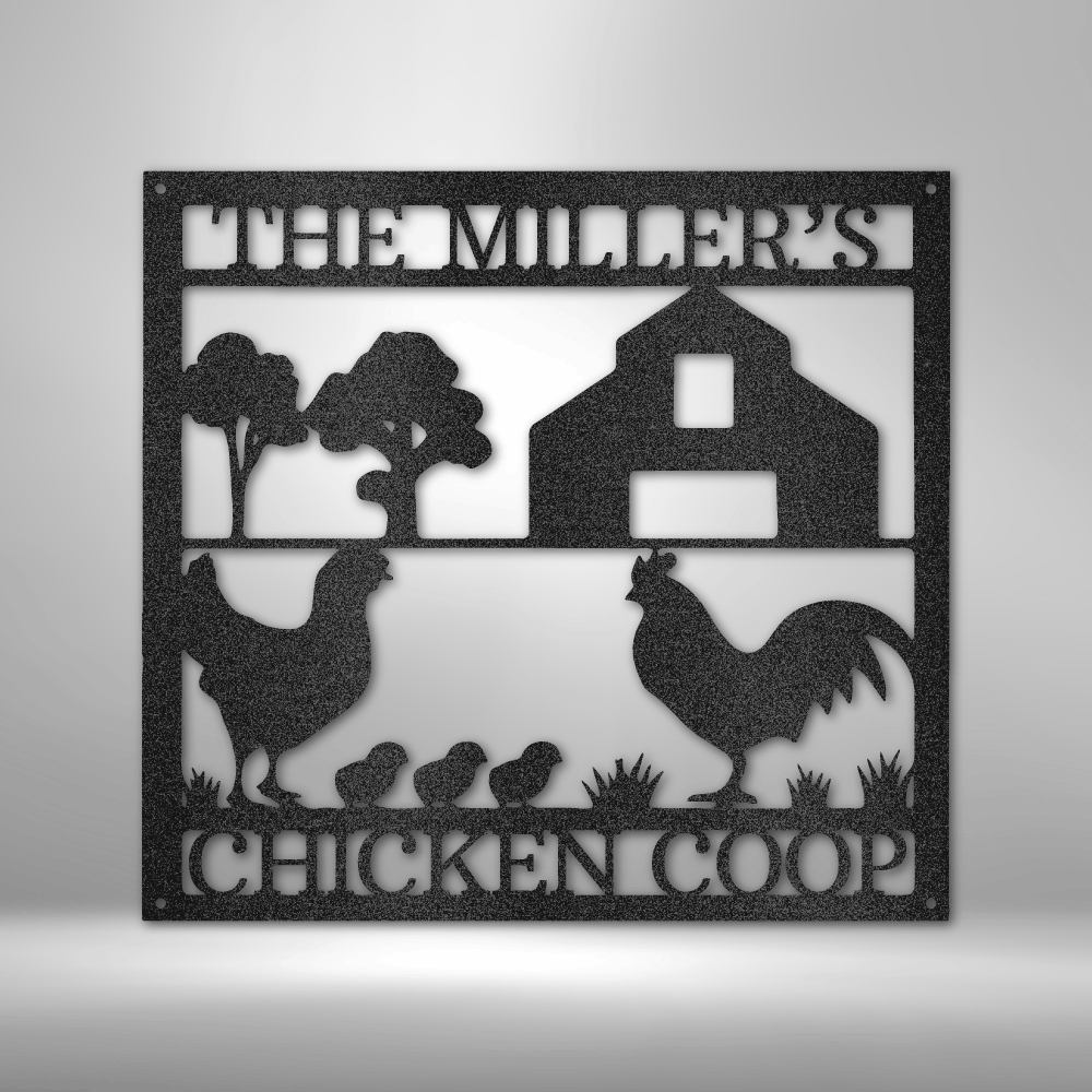 Personalized Chicken Coop Sign, Farmhouse metal Art Décor, Custom Chicken Coop Metal Sign, Hen House Metal Sign, Chicken Farm Sign, Family Name Metal Sign