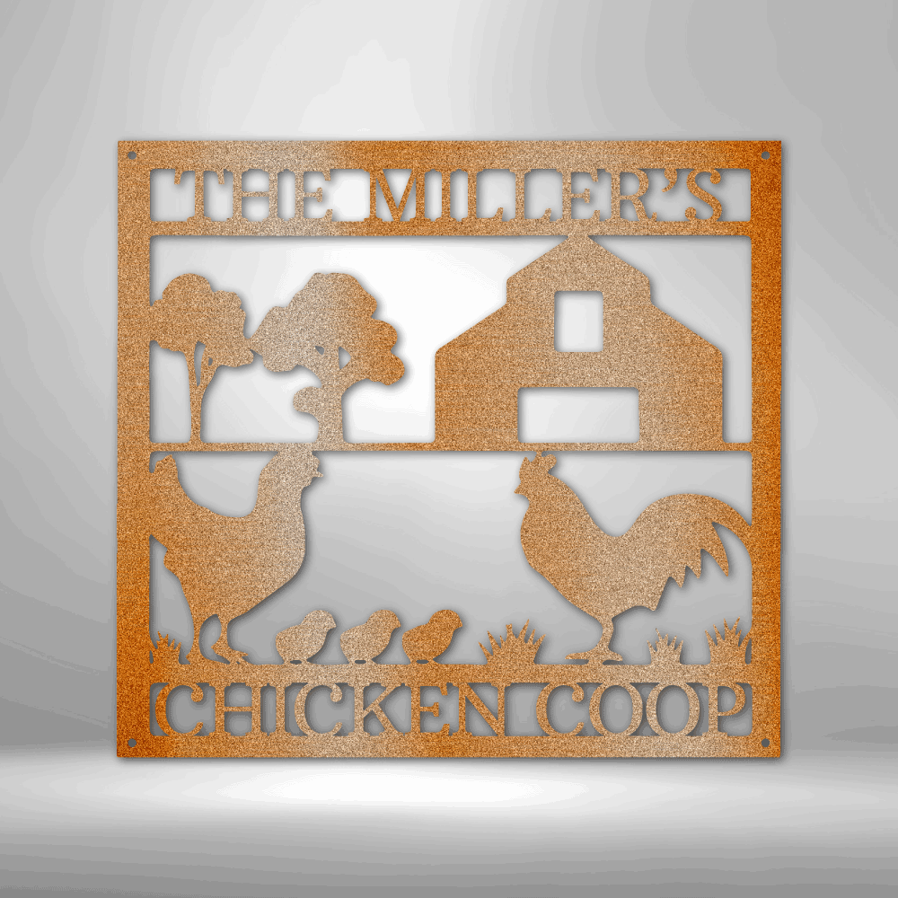 Personalized Chicken Coop Sign, Farmhouse metal Art Décor, Custom Chicken Coop Metal Sign, Hen House Metal Sign, Chicken Farm Sign, Family Name Metal Sign