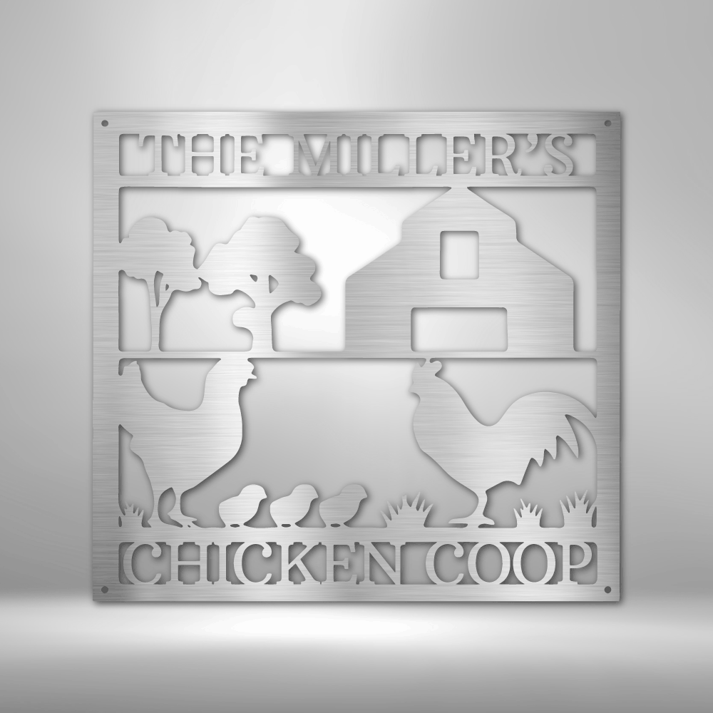 Personalized Chicken Coop Sign, Farmhouse metal Art Décor, Custom Chicken Coop Metal Sign, Hen House Metal Sign, Chicken Farm Sign, Family Name Metal Sign