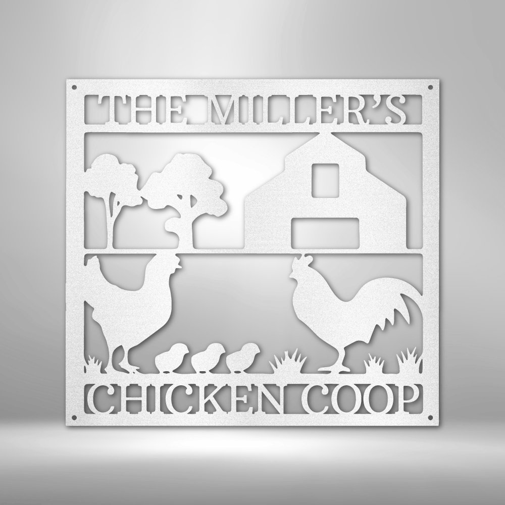 Personalized Chicken Coop Sign, Farmhouse metal Art Décor, Custom Chicken Coop Metal Sign, Hen House Metal Sign, Chicken Farm Sign, Family Name Metal Sign
