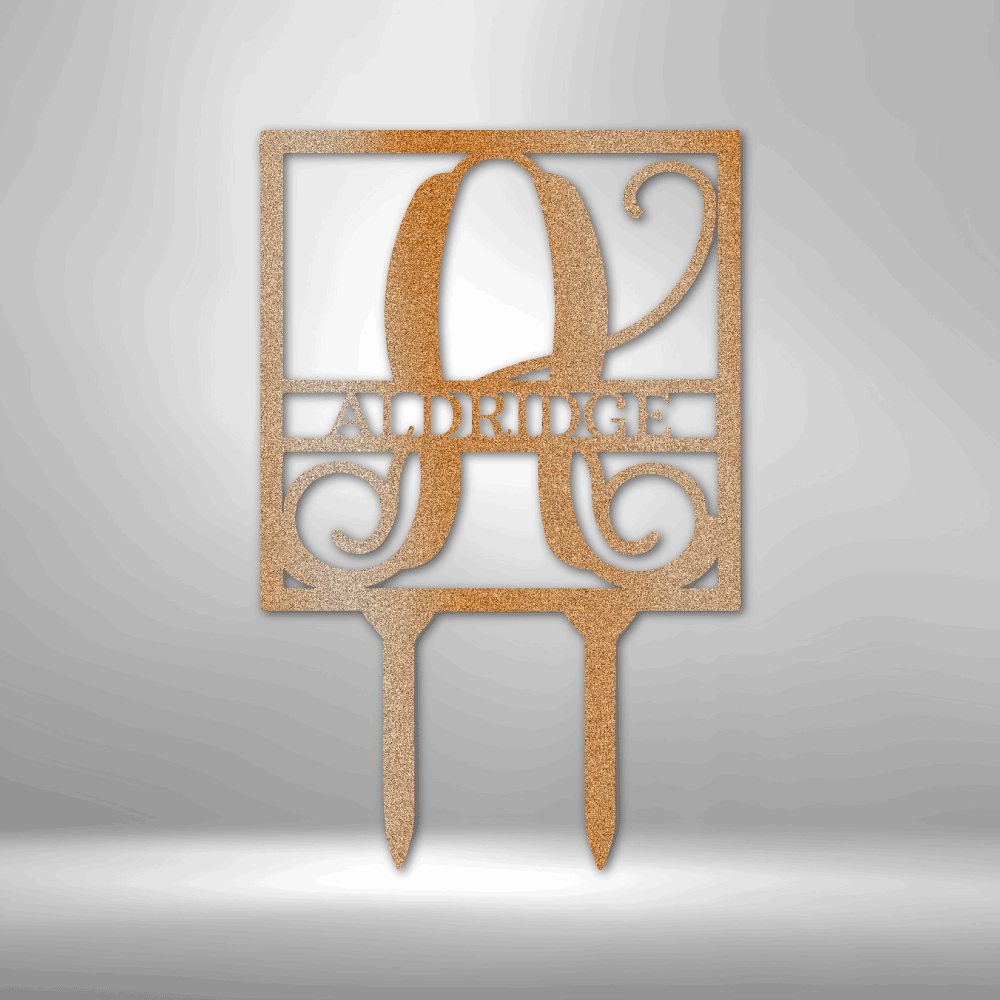 Personalized Square Garden Stake, Metal Stake with Last Name, Gift For Mother-In-Law, Mothers Day Present From Son-In-Law