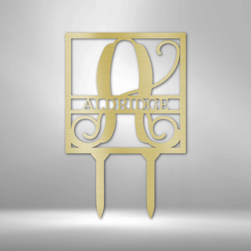 Personalized Square Garden Stake, Metal Stake with Last Name, Gift For Mother-In-Law, Mothers Day Present From Son-In-Law
