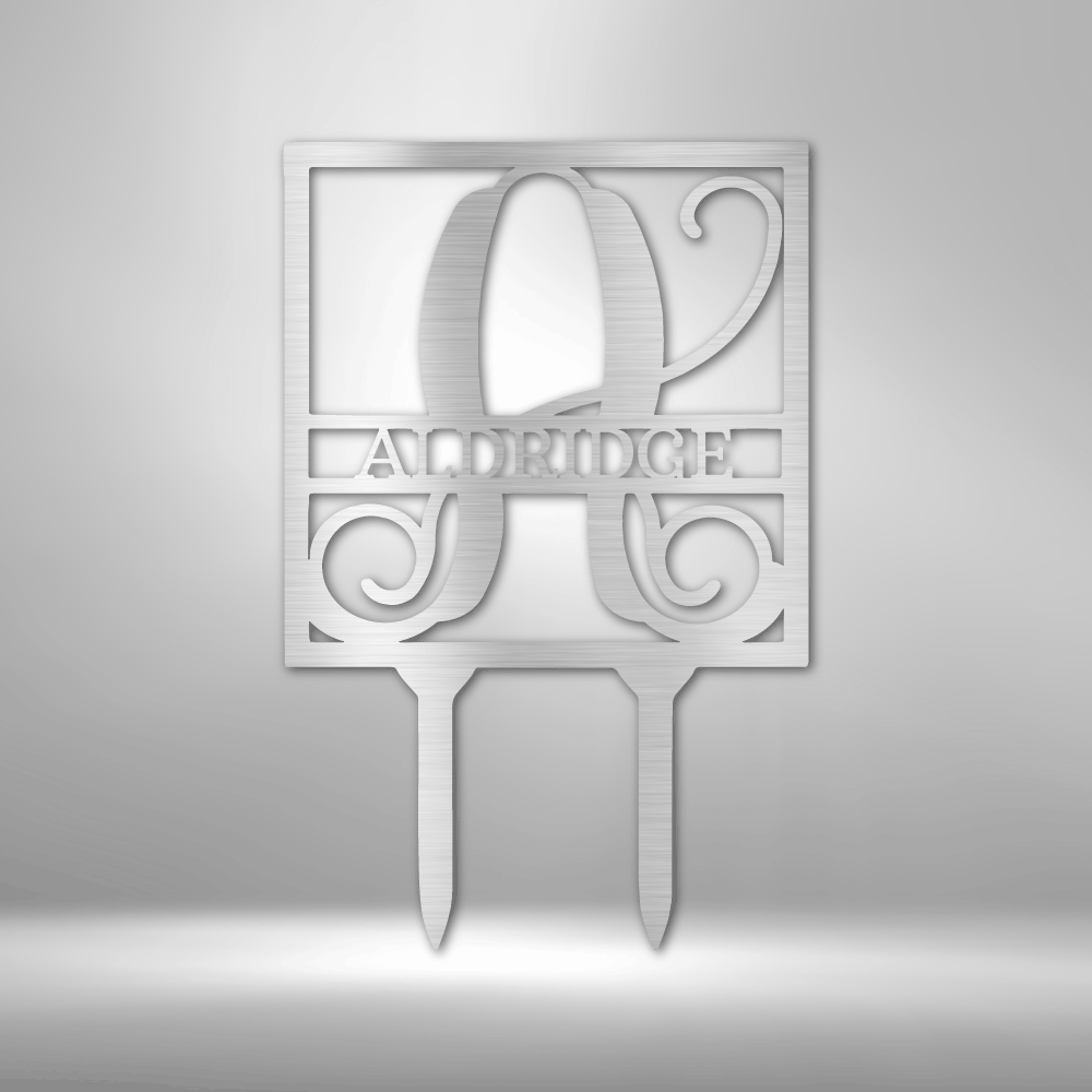 Personalized Square Garden Stake, Metal Stake with Last Name, Gift For Mother-In-Law, Mothers Day Present From Son-In-Law