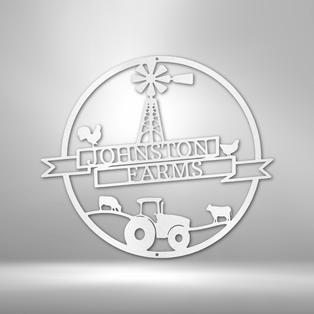 Custom Farm Banner Metal Sign, Personalized Farm Metal Banner With Name, Farmhouse Wall Hanging, Outdoor Metal Art, Birthday Gift For Farmer Dad