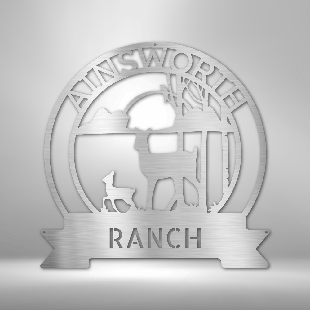 Personalized Family Name Ranch Metal Sign, Farmhouse Décor, Outdoor Last Name Sign, Farm Sign, Custom Last Name Ranch Metal Sign
