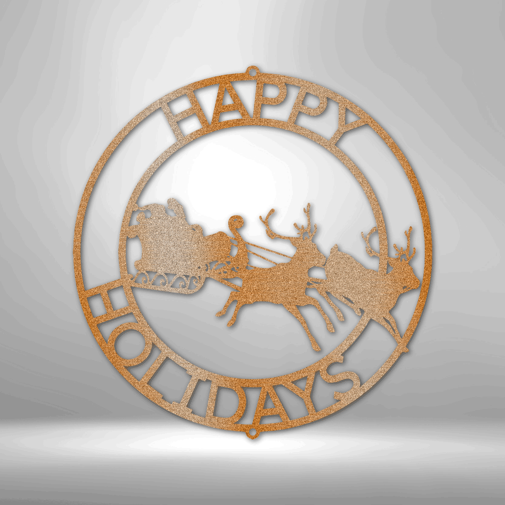 Personalized Christmas Cheer Metal Sign, Custom Reindeer Metal Art Decor, Christmas Holidays Wall Decor, Winter Holidays Wall Art Sign