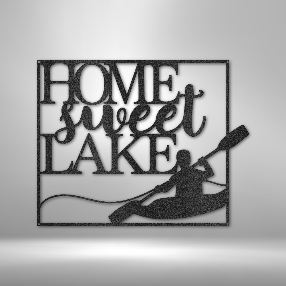Home Sweet Lake Quote Kayaking Metal Art Sign, Sweet Home Wall Art Decor, Living Room Wall Art Sign, Housewarming Gift For Her