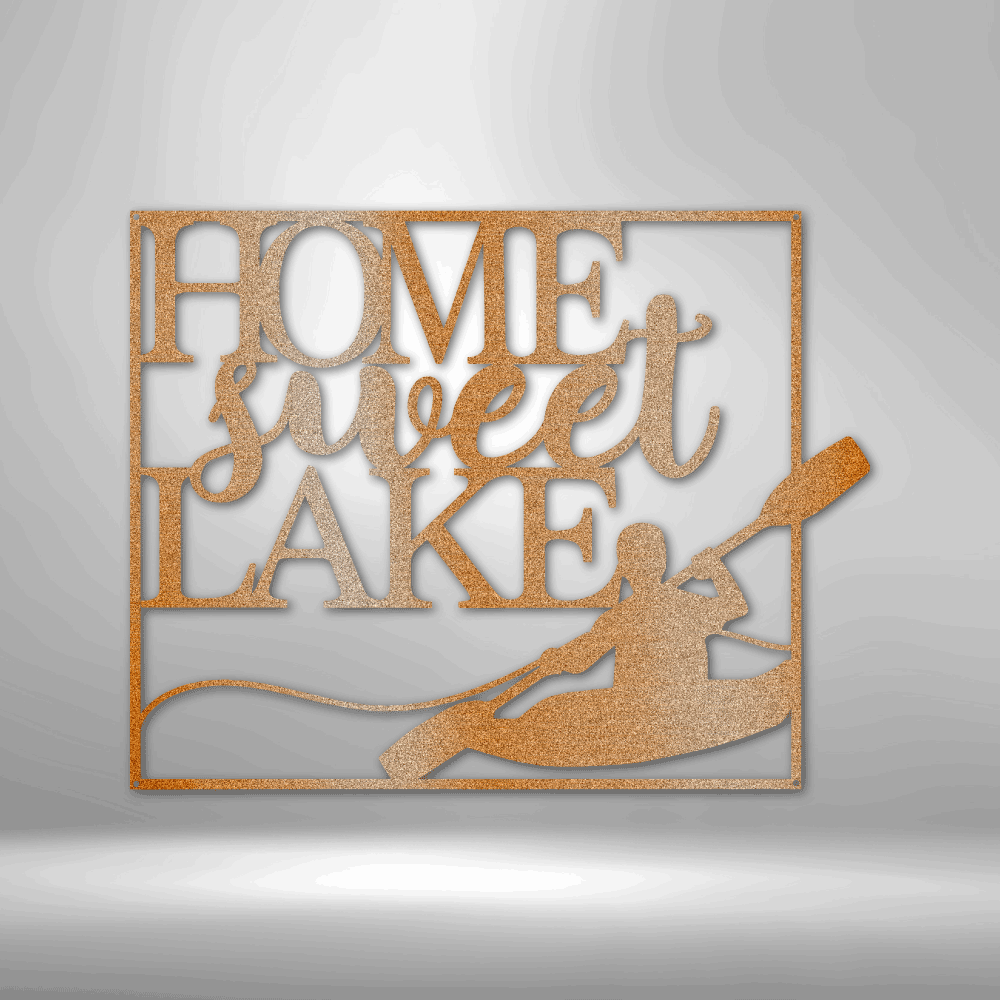 Home Sweet Lake Quote Kayaking Metal Art Sign, Sweet Home Wall Art Decor, Living Room Wall Art Sign, Housewarming Gift For Her