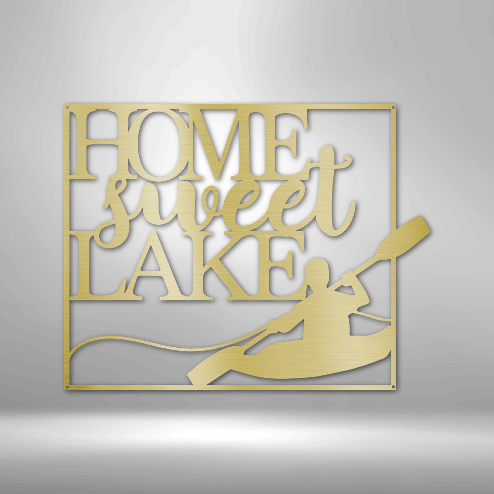 Home Sweet Lake Quote Kayaking Metal Art Sign, Sweet Home Wall Art Decor, Living Room Wall Art Sign, Housewarming Gift For Her