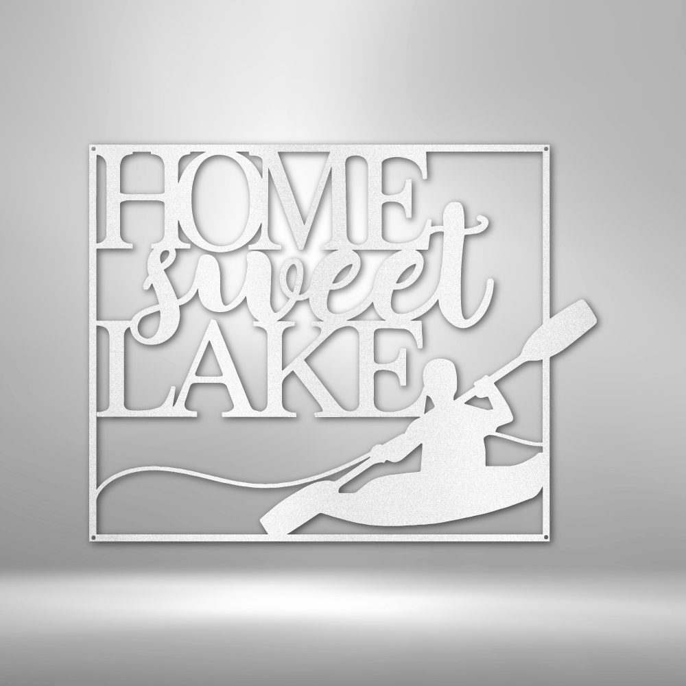 Home Sweet Lake Quote Kayaking Metal Art Sign, Sweet Home Wall Art Decor, Living Room Wall Art Sign, Housewarming Gift For Her