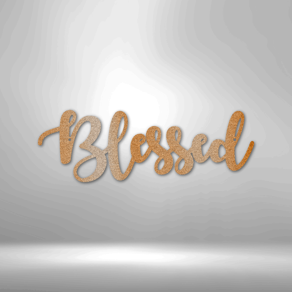 Blessed Script Metal Sign, Wall Art Hangings, Interior Decoration, Housewarming Gifts for Amazing Mom, Birthday Gift for Mom.