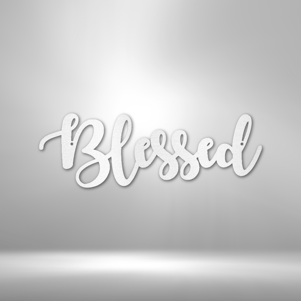Blessed Script Metal Sign, Wall Art Hangings, Interior Decoration, Housewarming Gifts for Amazing Mom, Birthday Gift for Mom.