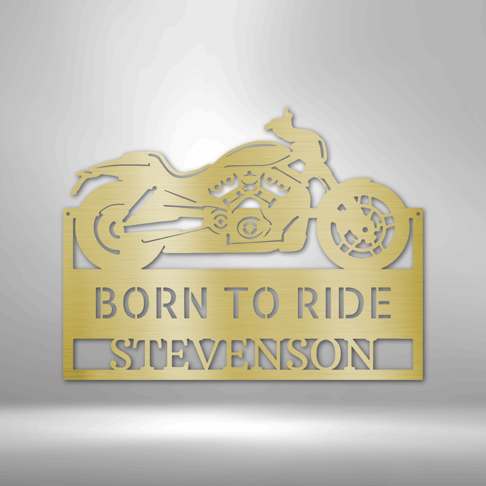 Custom Motorcycle Metal Sign, Indoor Outdoor Wall Decor, Personalized Last Name Born to Ride Wall Art, Fathers Day Gift For Dad.
