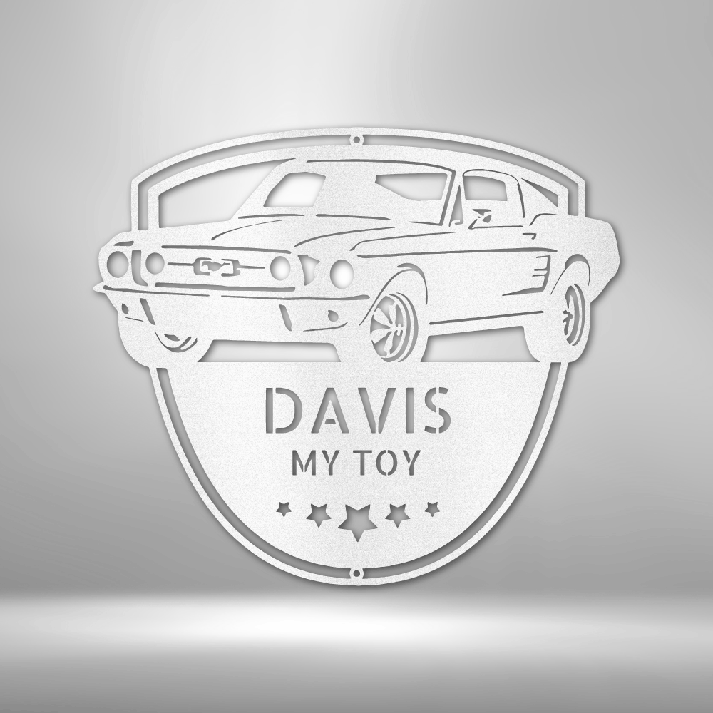 Custom Classic Mustang Metal Sign, Muscle Car Metal Wall Art, Personalized Muscle Car Name Sign, Garage Shop Decor, Birthday Gift For Car Lover