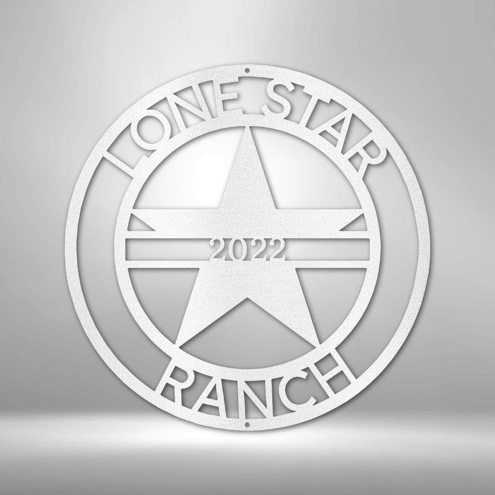 Custom Texas LoneStar Metal Sign, Personalized Ranch Monogram, Western Large Star Wall Decor, Birthday Gift For Rancher