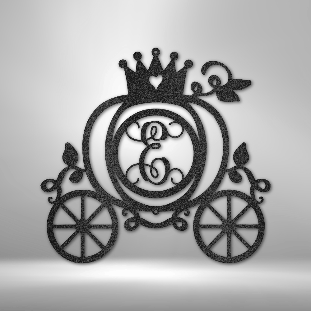 Custom Carriage Metal Art Sign, Personalized Carriage With Initial Wall Decor, Kids Room Wall Hanging, Playroom Wall Art Sign, Birthday Gift For Her, Christmas Gifts, Home Decor