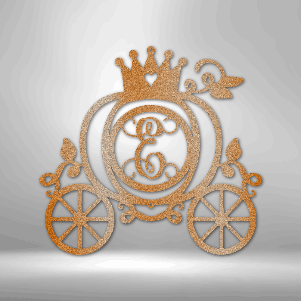 Custom Carriage Metal Art Sign, Personalized Carriage With Initial Wall Decor, Kids Room Wall Hanging, Playroom Wall Art Sign, Birthday Gift For Her, Christmas Gifts, Home Decor
