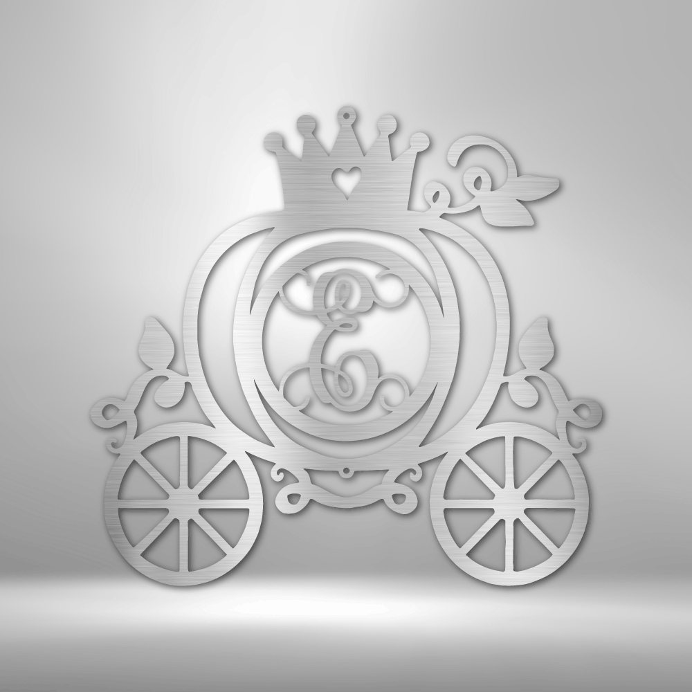 Custom Carriage Metal Art Sign, Personalized Carriage With Initial Wall Decor, Kids Room Wall Hanging, Playroom Wall Art Sign, Birthday Gift For Her, Christmas Gifts, Home Decor