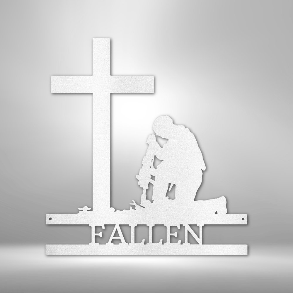 Custom Kneeling Soldier Metal Sign, Personalized Soldier Name Sign Decoration, Soldier Metal Home Decor, Custom Gift For Veteran Dad, Birthday Gift For Soldier Dad.