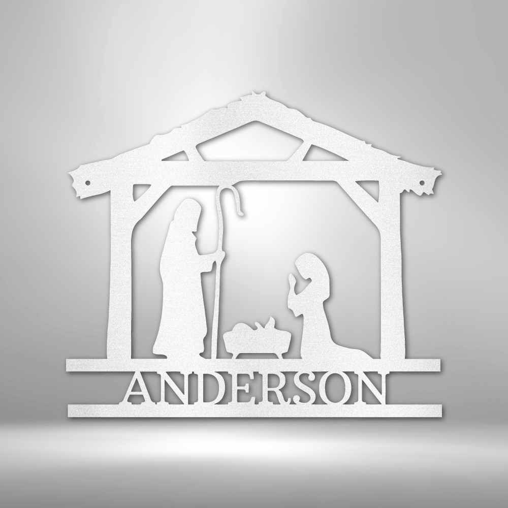 Personalized Nativity Simple Metal Sign, Custom Nativity Scene Wall Decor, Christian Wall Art Decor, Christmas Gifts Wall Decoration, Living Room Wall Art Decor.