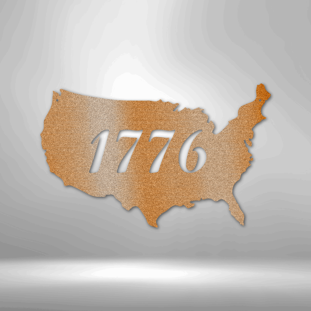 1776 Metal Sign, U.S.A Metal Art Decoration, Home Wall Hangings Gift For Patriotic Mom, Housewarming Gift for Her.