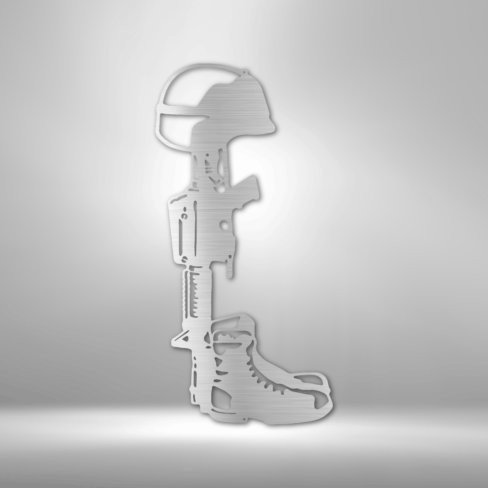 Fallen Soldier Memorial Gift, Large Metal Steel Sign, In Remembrance Gift, Loss of Loved One Gift Military Gift