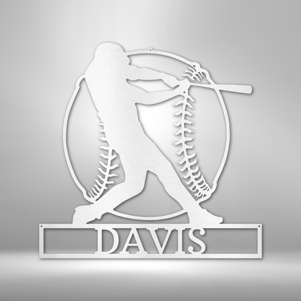 Custom Metal Monogram, Baseball Love Artwork For Him, Livid Wall Hanging ,First Home Run Gift From Her.