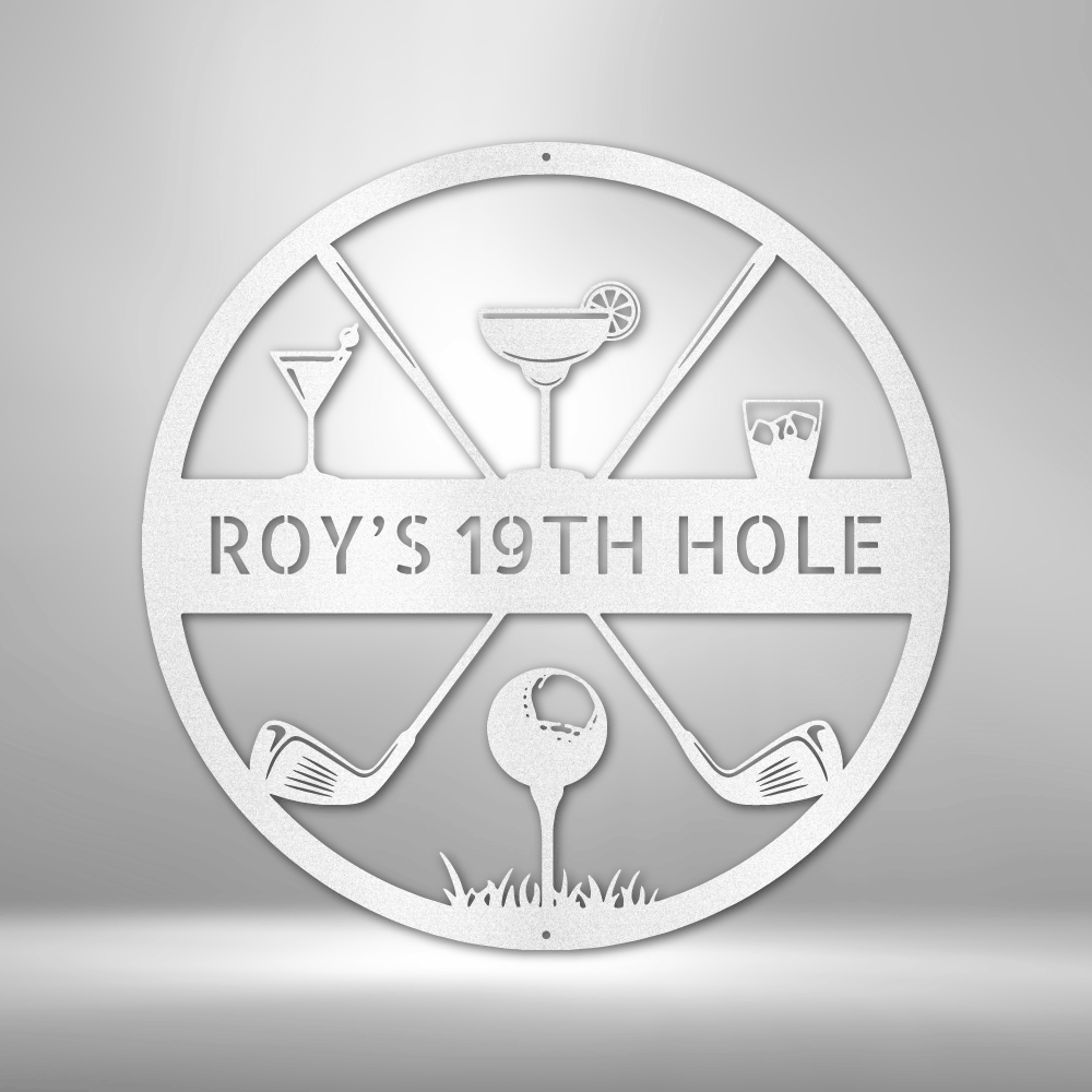 Personalized 19th Hole Golf Metal Sign, Custom Metal Golf Gift For Golfer Dad, 19th hole Sign, Golf Wall Art Decor, Birthday Gift for Him, Sports Lover Wall Decoration