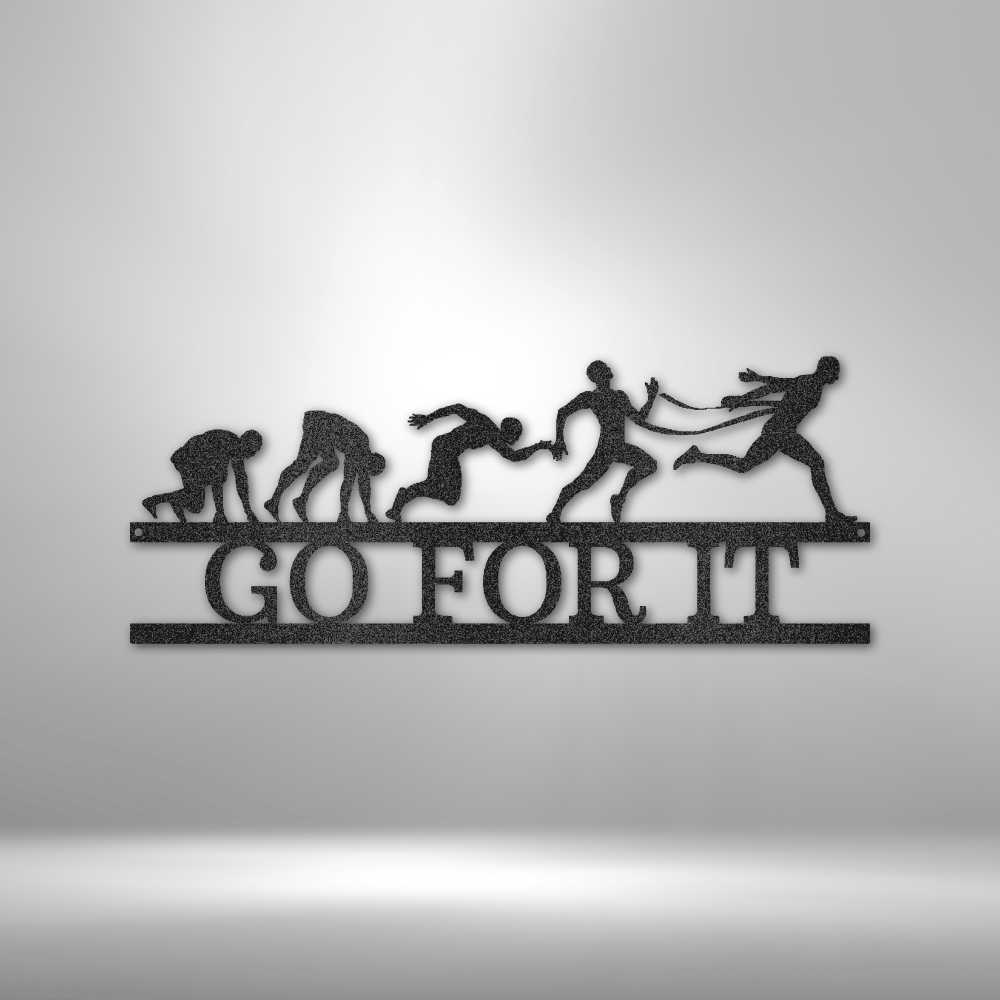 Evolution of Running Metal Sign, Personalized Athletes On Track Metal Plaque, Wall Hanging Decoration Gift For Him, Birthday Gift For Athlete son, Living Room Decor