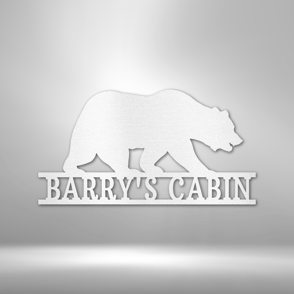 Personalized Bear Metal Sign, Custom Bear Wall Art Decoration, Housewarming Wall Decor, Cabin Indoor Wall Hangings, Cabin Wall Art Decor, Birthday Gift For Him
