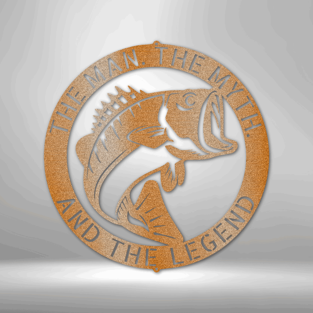 Dad The Myth, The Legend Metal Sign, Father's Day Gift, Christmas Gift For Dad, Mancave Decor, Fisherman Gift