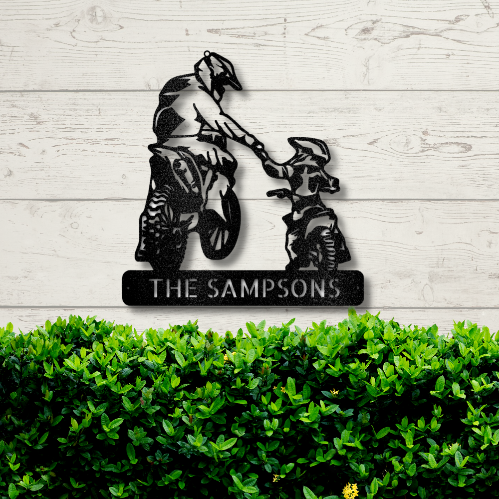 Personalized Father and Son Motocross Metal Wall Sign, Custom Father’s Day Gift, Metal Family Sign, Hobbies Sign Gift, Motocross Gift, Christmas Gift