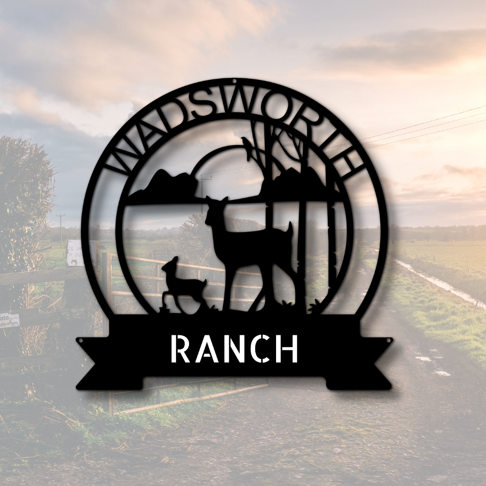 Personalized Family Name Ranch Metal Sign, Farmhouse Décor, Outdoor Last Name Sign, Farm Sign, Custom Last Name Ranch Metal Sign