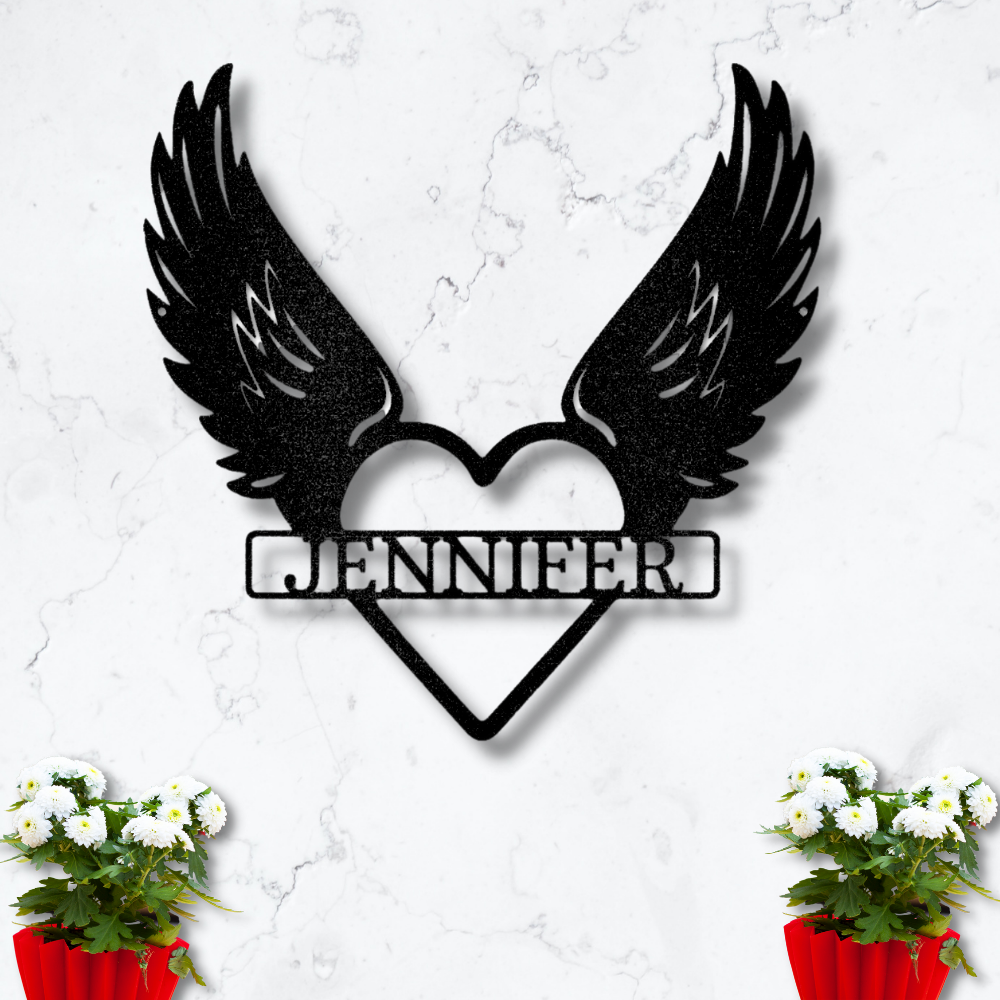 Personalized Remembrance Metal Sign, Custom Metal Sign, Remembrance Plaque, Metal Wall Art, In Memory Metal Angel Wings Wall Art
