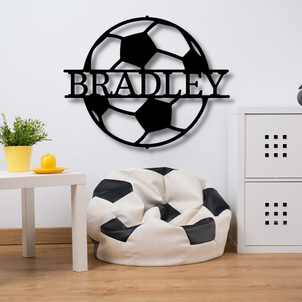 Soccer Monogram - Steel Sign