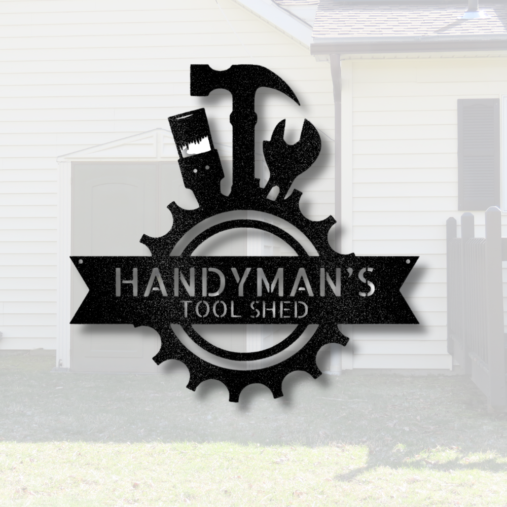 Customized Handyman’s Workshop Sign, Father’s Day Gift, Personalized Garage Sign, Dad’s Tool Metal Wall Sign, Tool Shed Metal Sign Pop’s Gift