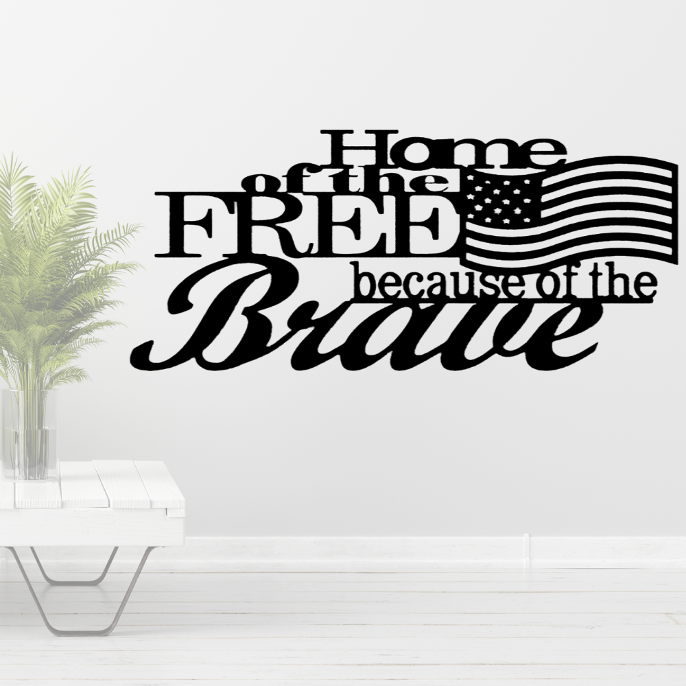 Home of the Free Metal Sign, Wall Decor, Patriotic American Monogram, Wall Hanging Decor, Fathers Day Gift