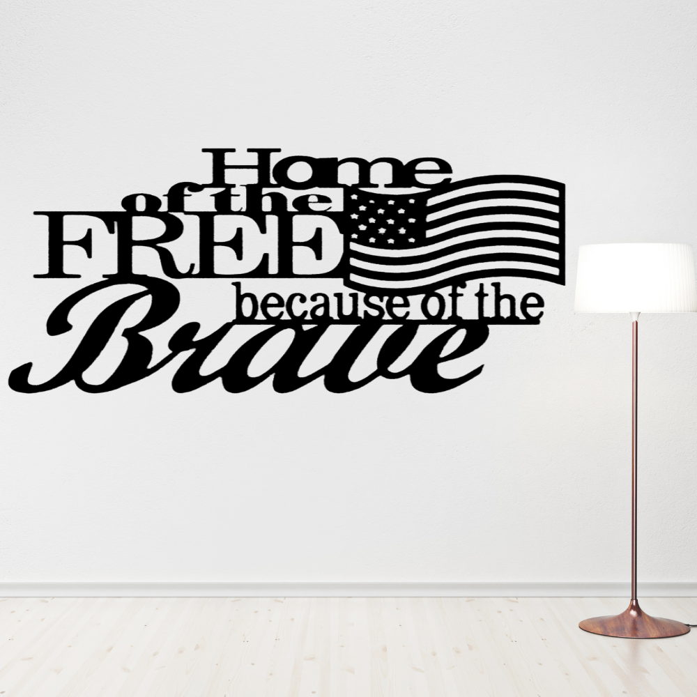 Home of the Free Metal Sign, Wall Decor, Patriotic American Monogram, Wall Hanging Decor, Fathers Day Gift