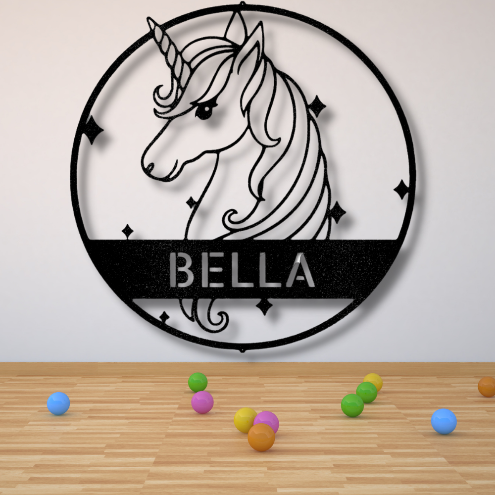 Personalized Unicorn Metal Sign, Unicorn Metal Wall Decor, Unicorn Metal Wall Hangings ,Birthday Gift, For Little Daughter, Kids Room Decoration