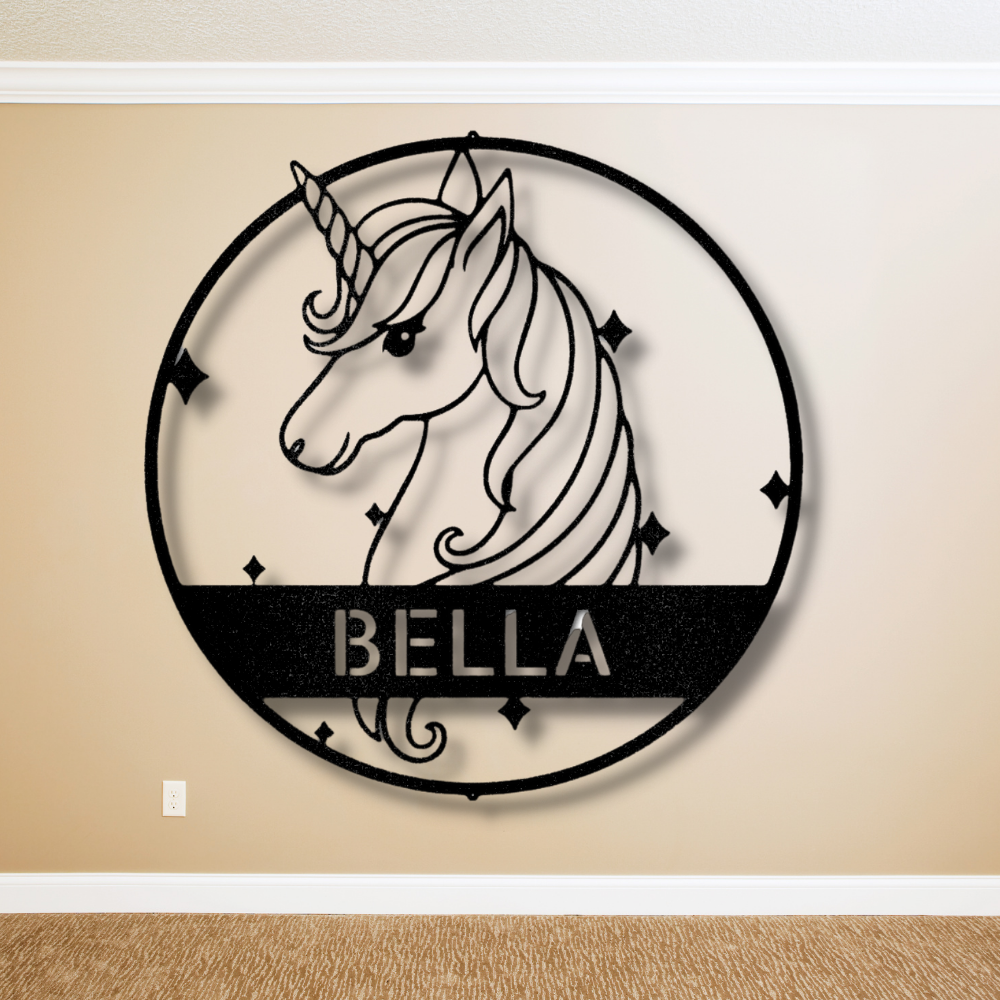 Personalized Unicorn Metal Sign, Unicorn Metal Wall Decor, Unicorn Metal Wall Hangings ,Birthday Gift, For Little Daughter, Kids Room Decoration