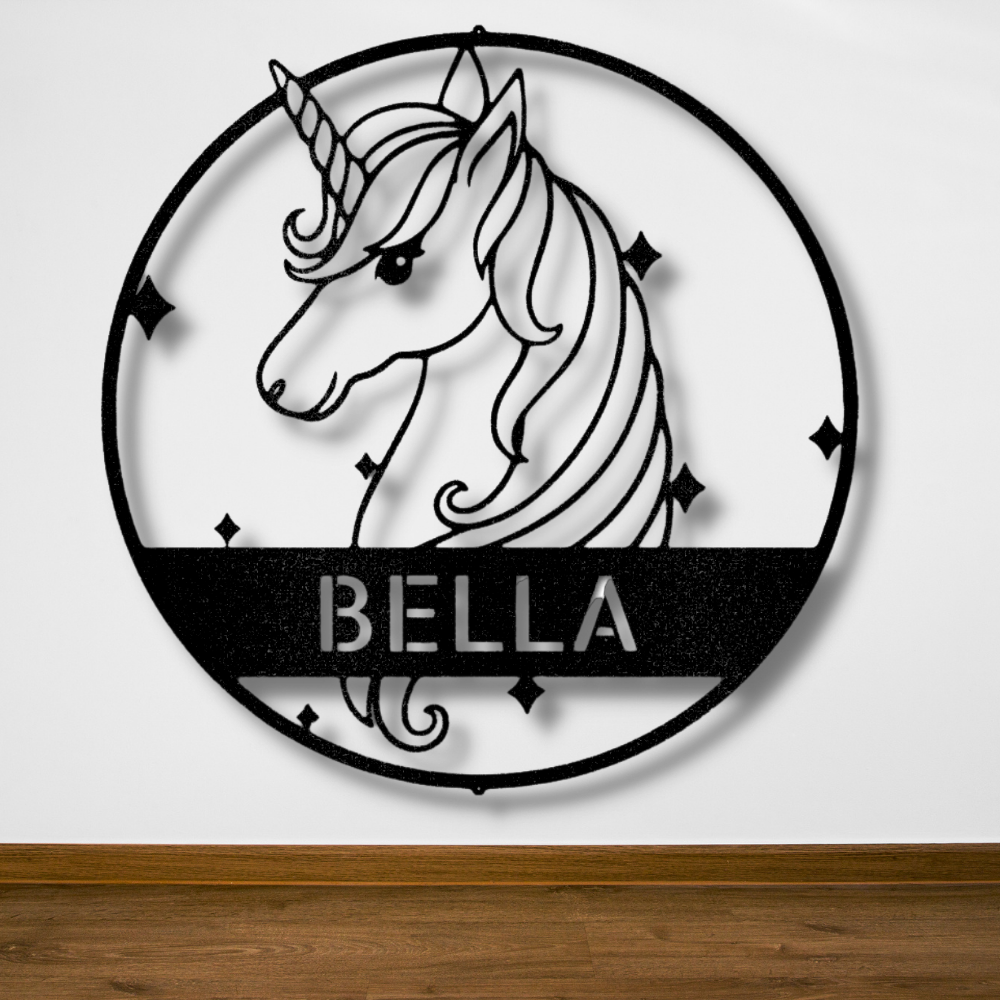 Personalized Unicorn Metal Sign, Unicorn Metal Wall Decor, Unicorn Metal Wall Hangings ,Birthday Gift, For Little Daughter, Kids Room Decoration