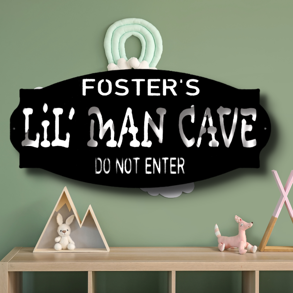 Personalized Lil Man Cave Boys Room Sign, Playroom Wall Decor, Baby Boy Birthday Gift, Brothers Room Decor