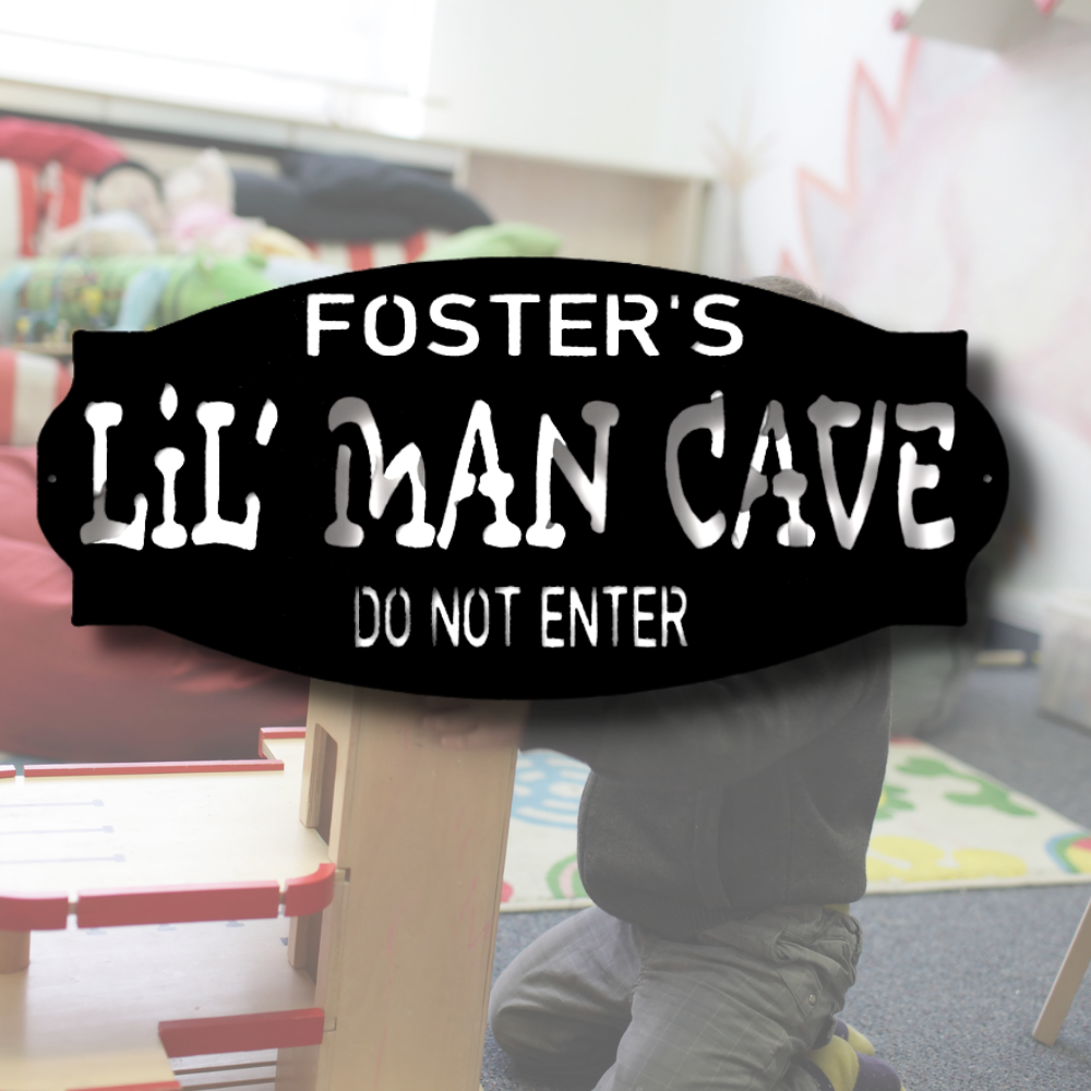 Personalized Lil Man Cave Boys Room Sign, Playroom Wall Decor, Baby Boy Birthday Gift, Brothers Room Decor
