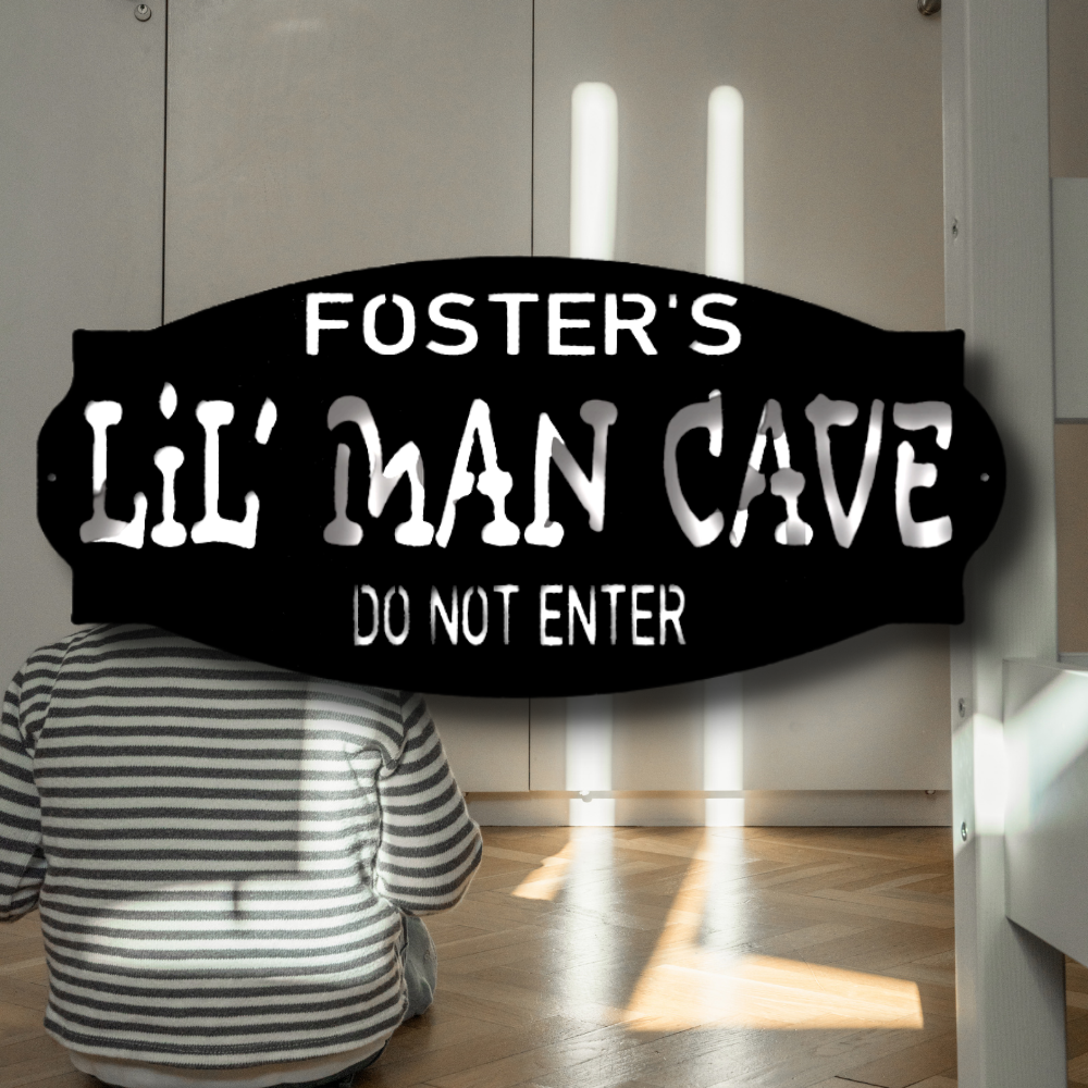 Personalized Lil Man Cave Boys Room Sign, Playroom Wall Decor, Baby Boy Birthday Gift, Brothers Room Decor