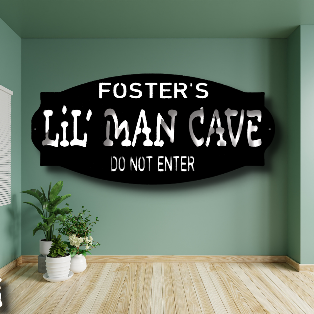 Personalized Lil Man Cave Boys Room Sign, Playroom Wall Decor, Baby Boy Birthday Gift, Brothers Room Decor