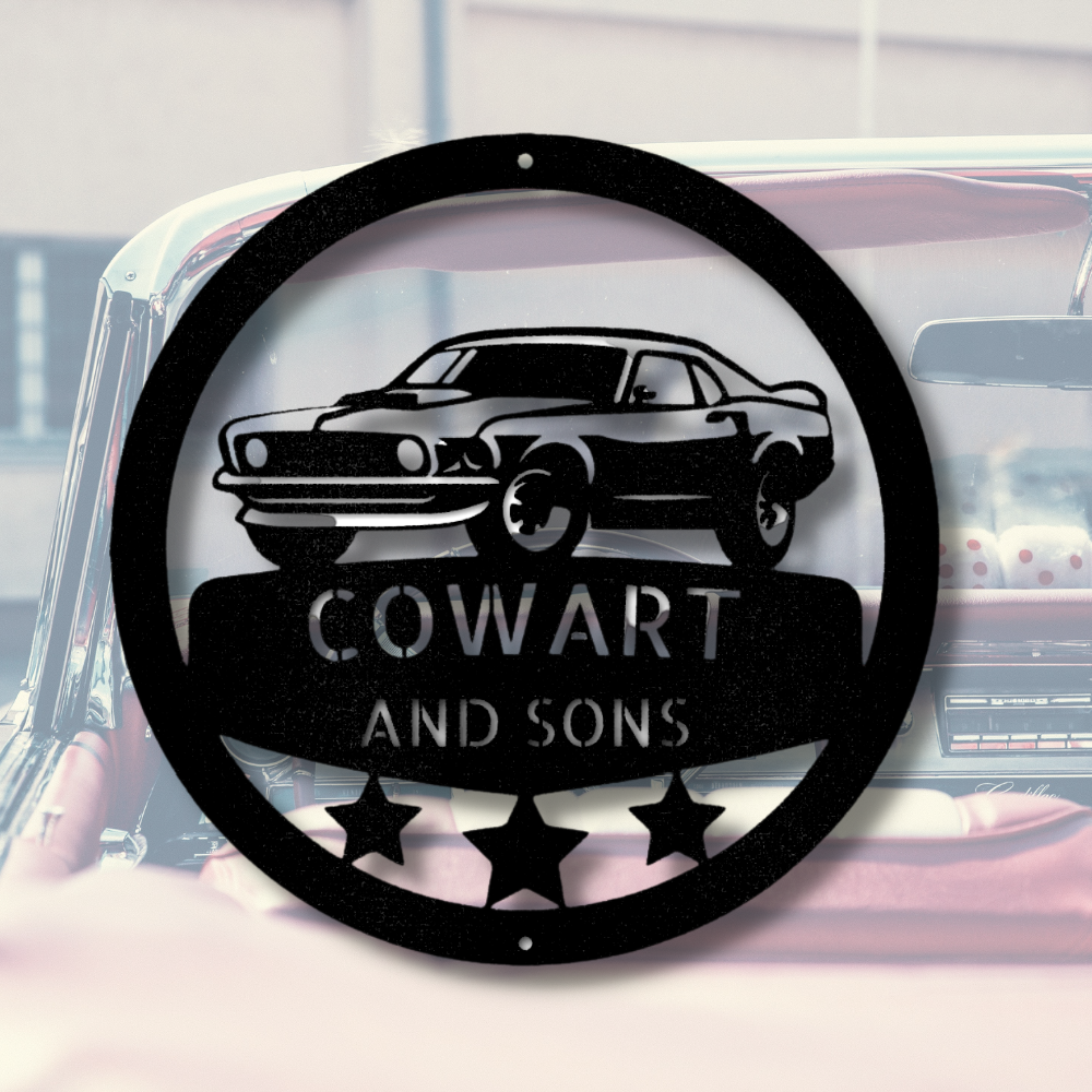 Customizable Muscle Car Metal Sign, Personalized Hot Rod Garage Decor, Muscle Car Wall Hanging, Birthday Gift For Mechanic Husband, Fathers Day Gift For Him.