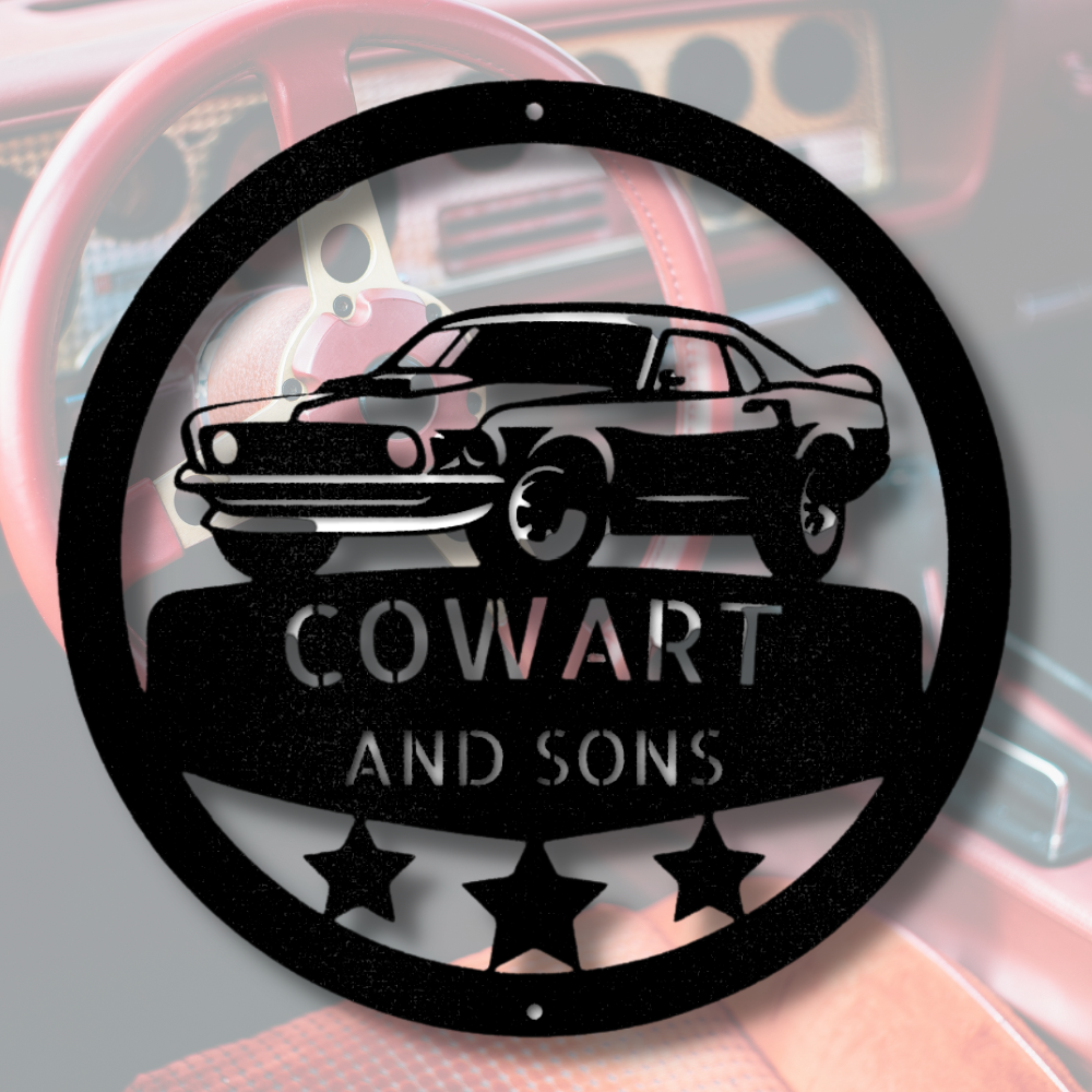 Customizable Muscle Car Metal Sign, Personalized Hot Rod Garage Decor, Muscle Car Wall Hanging, Birthday Gift For Mechanic Husband, Fathers Day Gift For Him.
